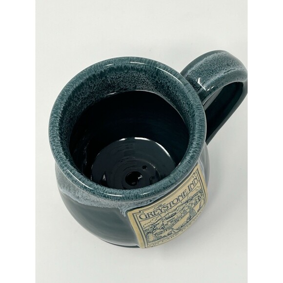 Deneen Pottery Lake Toxaway Greystone Inn NC Drip Green Cup Mug Handthrown USA - Picture 7 of 14